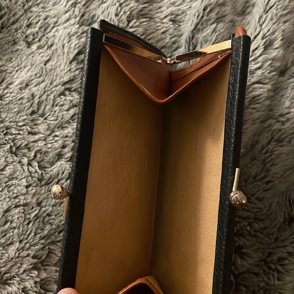 Dooney & Bourke Wallet Navy and Brown Leather - Picture 3 of 7